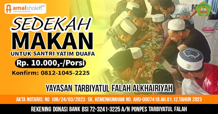 Sedekah makan santri