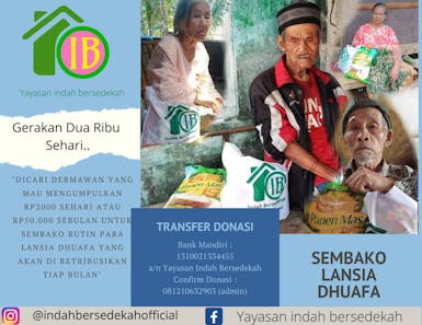 Tebar Sembako Untuk Lansia Dhuafa