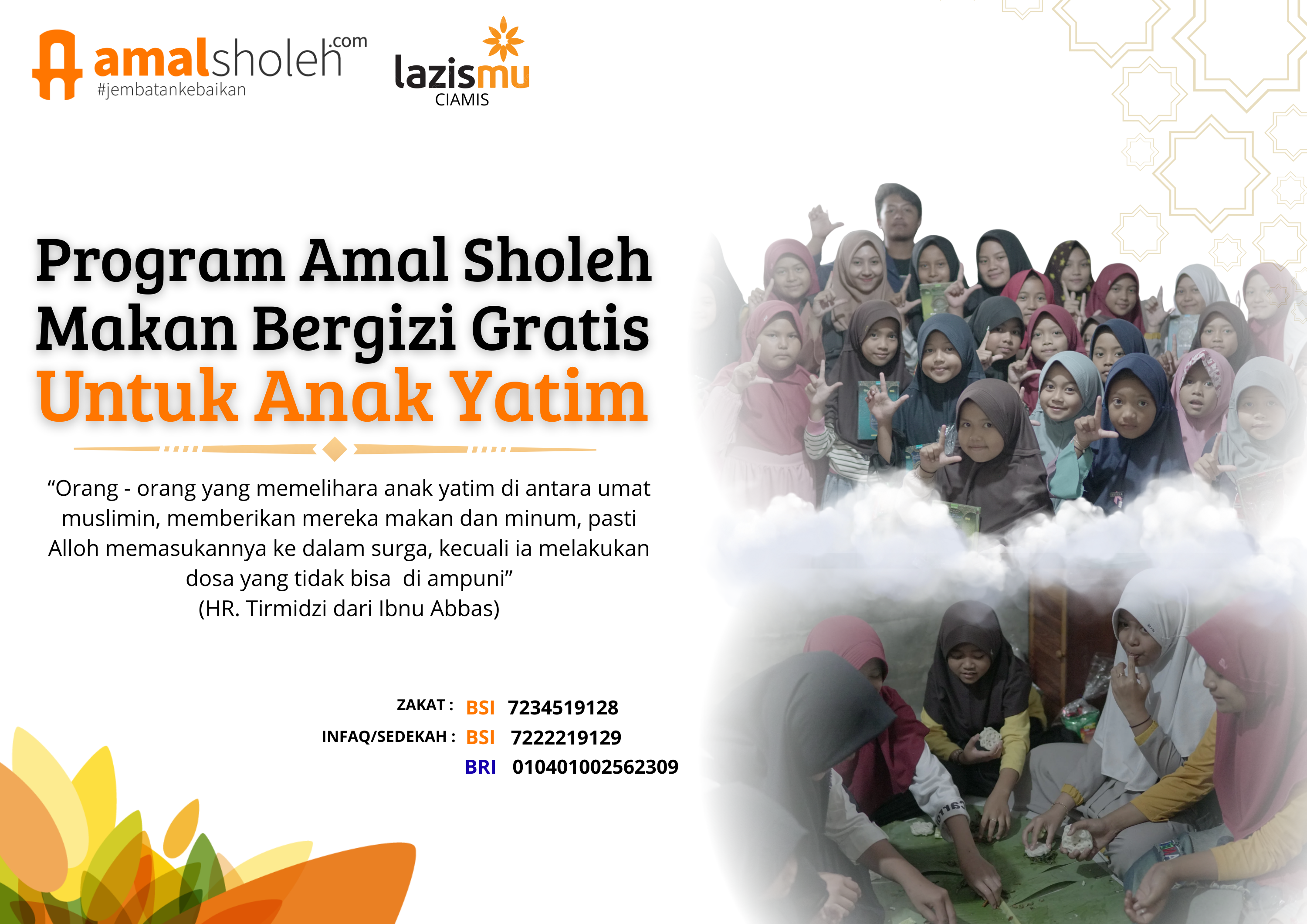 MAKAN BERGIZI GRATIS UNTUK ANAK YATIM DAN DHUAFA