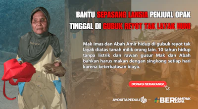 Bantu Sepasang Lansia Penjual Opak Tinggal Di Gubuk Reyot Tak Layak Huni!