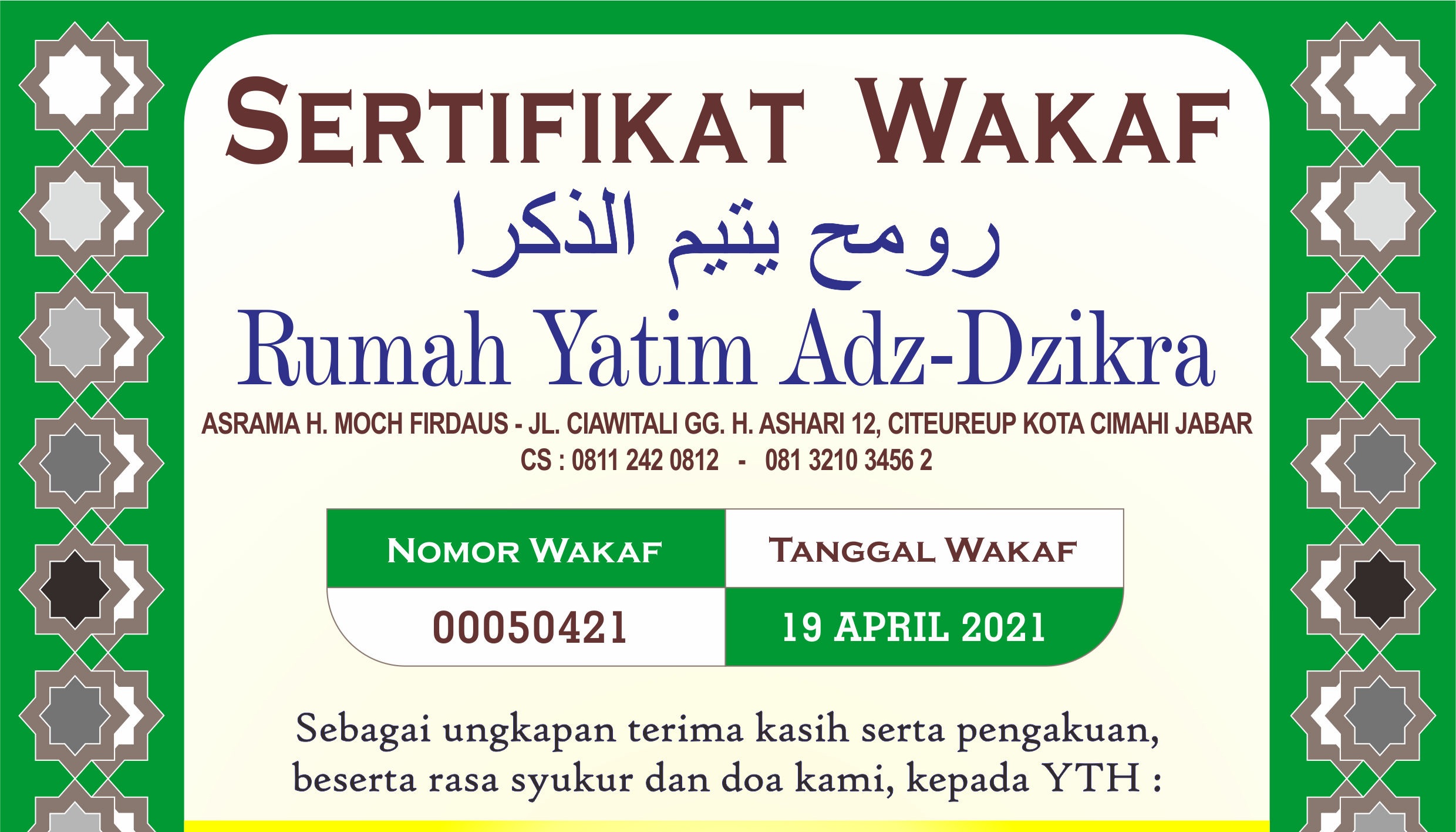 Kemuliaan Akhirat untuk Ayah Ibuku dengan Wakafku