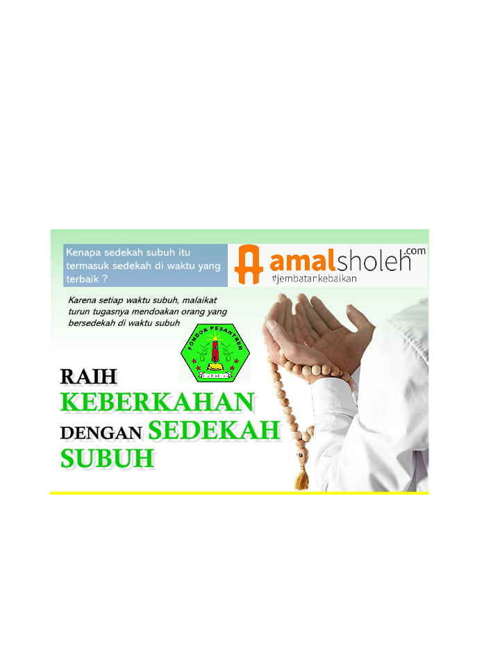 Doa malaijat bagi yang bersedekah di pagi hari