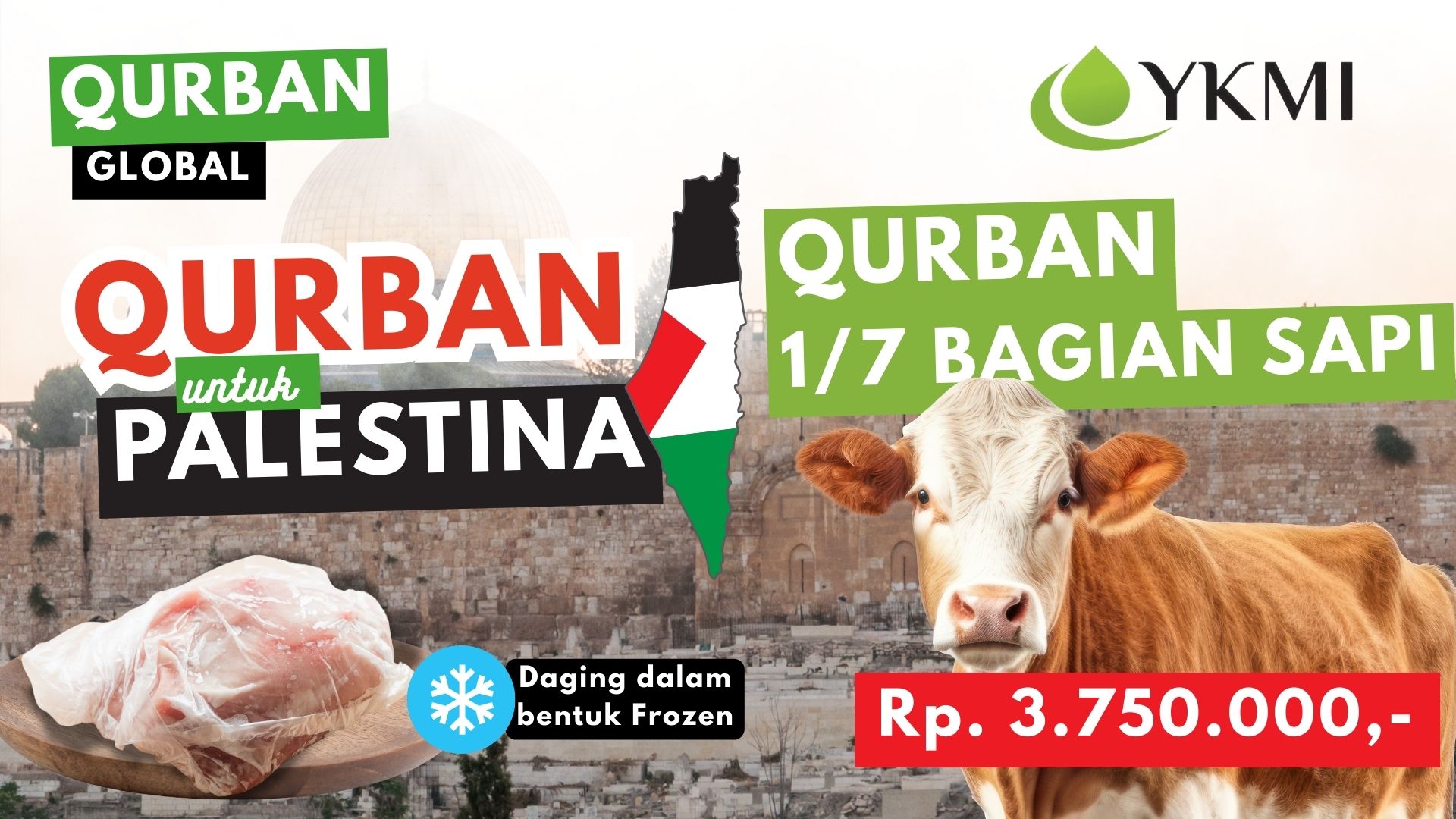 Qurban 1/7 Bagian Sapi untuk Palestina