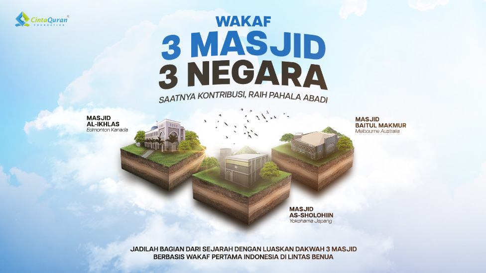 Wakaf Bangun 3 Masjid di 3 Benua dan 3 Negara