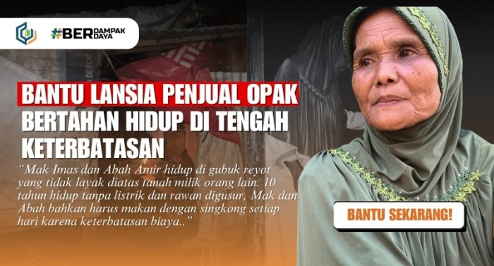 Hidup di Gubuk Rawan Gusur! Bantu Sepasang Lansia Penjual Opak Bertahan Hidup