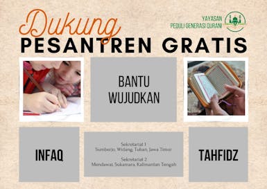 Wakaf produktif untuk pesantren ,tpa, bantu guru ngaji