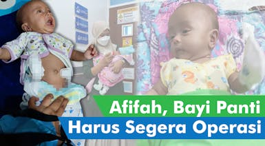 URGENT! Afifah, Bayi 1,5 Bulan Tanpa Orang Tua Harus Segera Operasi Hernia