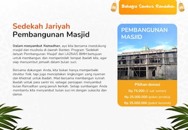 Sedekah Jariyah Untuk Pembangunan Masjid