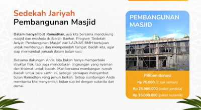 Sedekah Jariyah Untuk Pembangunan Masjid