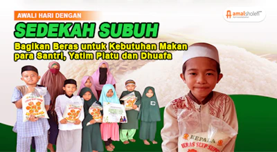 Sedekah Beras untuk Makan Para Santri Yatim Dhuafa