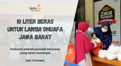 Sedekah 10 Liter Beras untuk Lansia Dhuafa