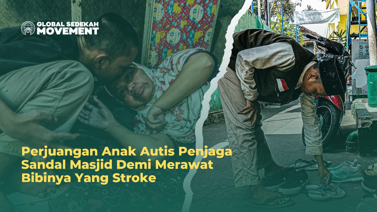 Perjuangan Anak Autis Penjaga Sandal Masjid Demi Merawat Bibinya Yang Stroke