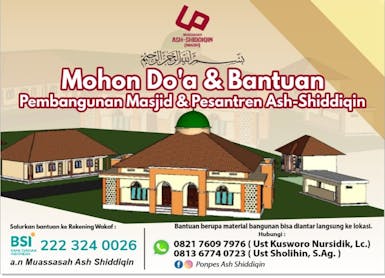 Patungan Infak Bangun Masjid & Gedung Santri Ponpes Ash-Shiddiqin