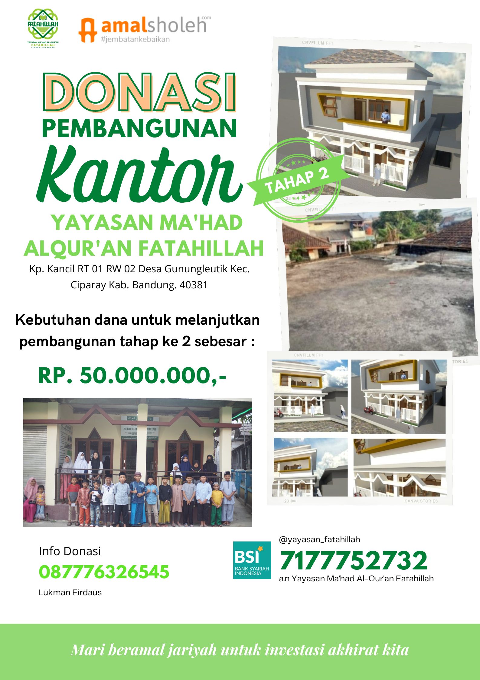 Wakaf Pembangunan Gedung Yayasan Fatahillah