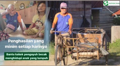 Demi Anaknya yang Lumpuh, Seorang Kakek Rela Kerja Mangayuh becak