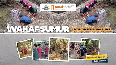 Para Santri Menempuh Jarak Yang Jauh dan Curam Ke Sumber Air Untuk Berwudhu