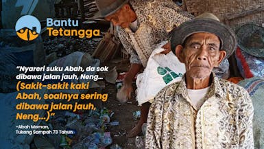Tidak Lagi Kuat Dorong Gerobak Sampah, Buka Warung untuk Abah Maman