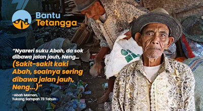 Tidak Lagi Kuat Dorong Gerobak Sampah, Buka Warung untuk Abah Maman