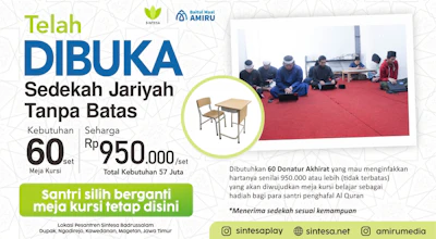 Sedekah Jariyah untuk Santri Penghafal Al-Quran