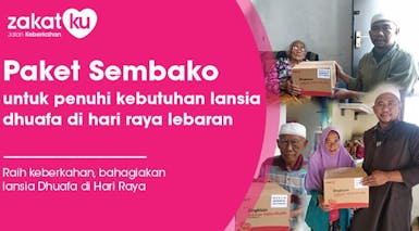 Paket Sembako untuk Penuhi Kebutuhan Lansia Dhuafa di Hari Raya Lebaran