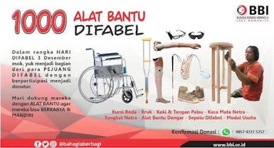 10.000 Alat Bantu dan Modal Usaha Untuk Difabel dan Dhuafa