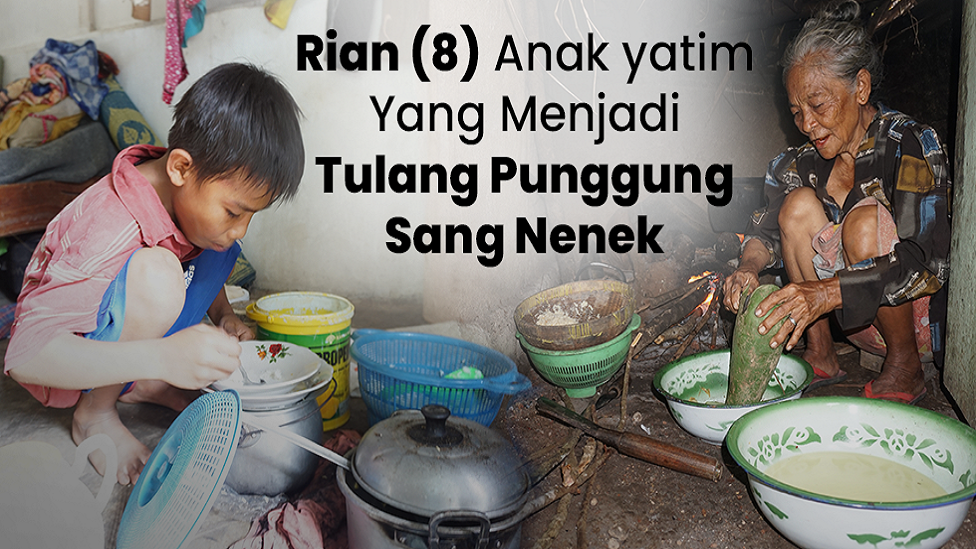 Hanya Sepatu Bolong Yang di Ikat Kain Yang Menjadi Perjuangan Yatim Ini.