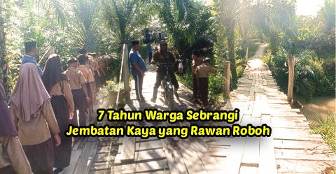 Bantu Bangun Jembatan Layak di Kampung Sukadana