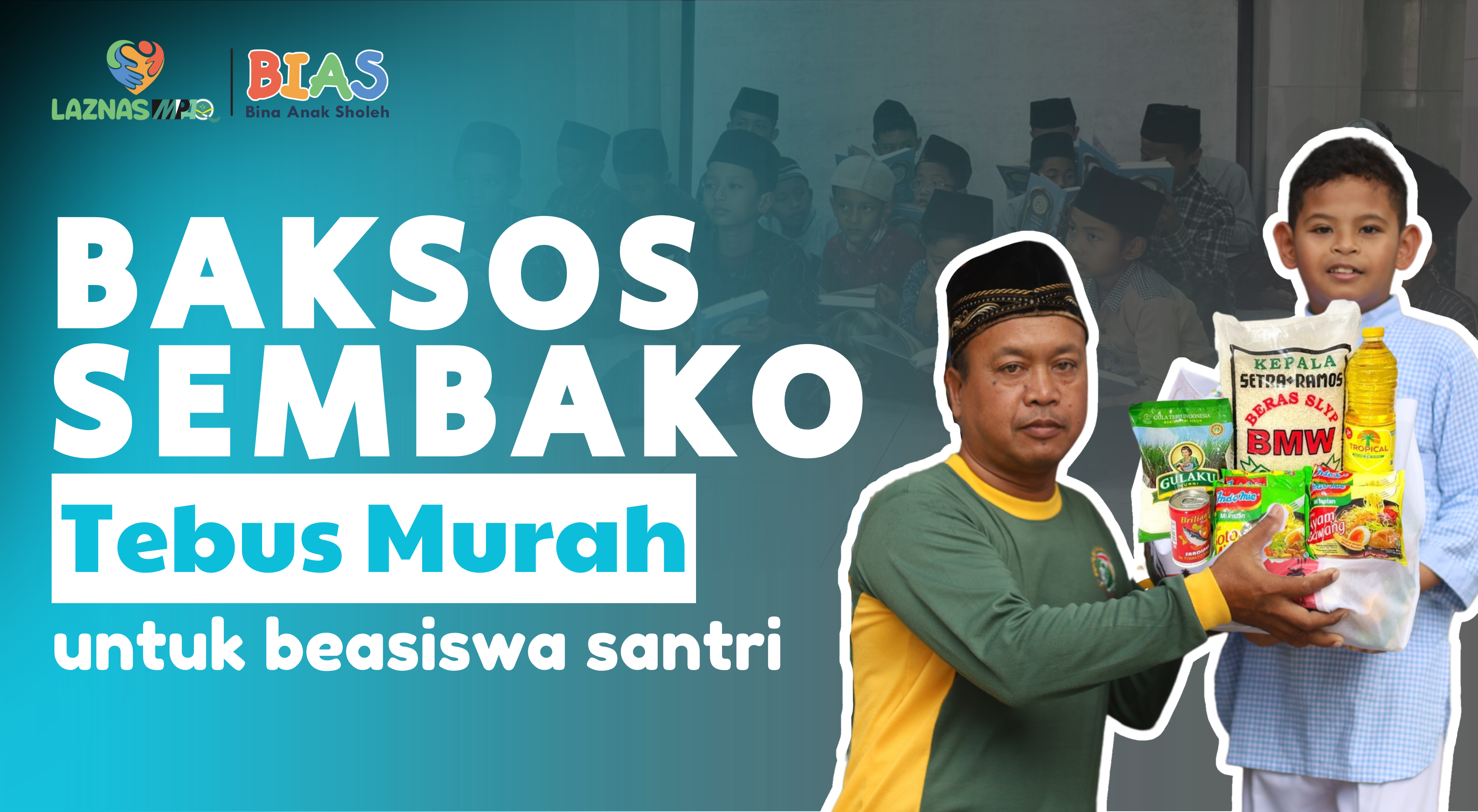 Bantuan Sosial Sembako Murah, untuk Beasiswa Santri