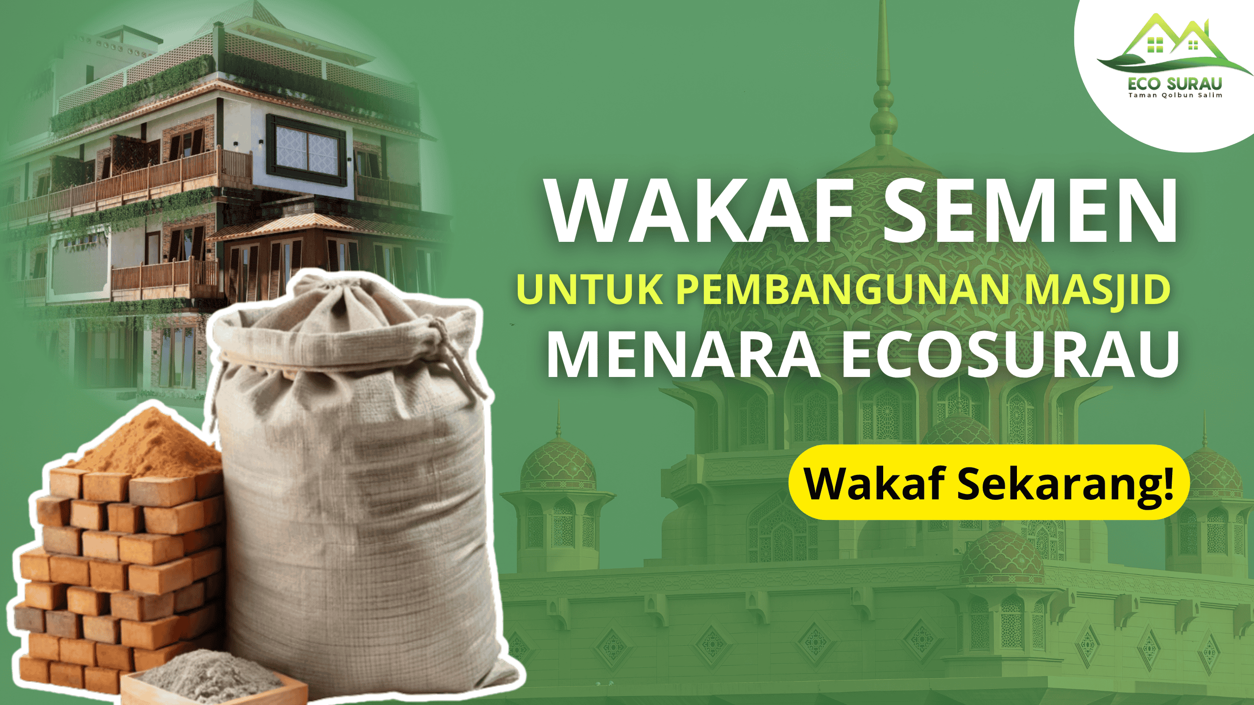 Wakaf Semen Bantu Pembangunan Ecosurau Pertama di Indonesia