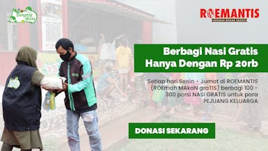 Berbagi Nasi Gratis di ROEMANTIS ROEmah MAkaN graTIS