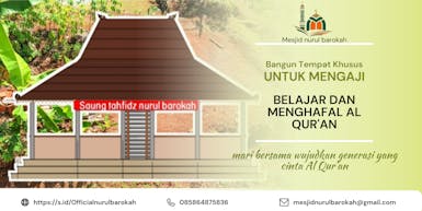 Wakaf!!bangun Tempat khusus untuk belajar dan menghafal Al qur'an