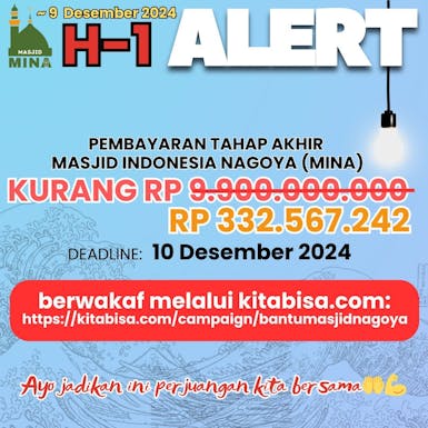 Pembelian/Pelunasan Gedung Masjid Indonesia Nagoya - Jepang