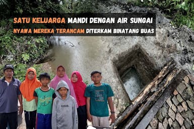 Bantu pak Amurlis bangun sumurnya sendiri setelah anak bungsunya Annisa Putri diterkam buaya dan meninggal setelah mandi di sungai dekat rumahnya.