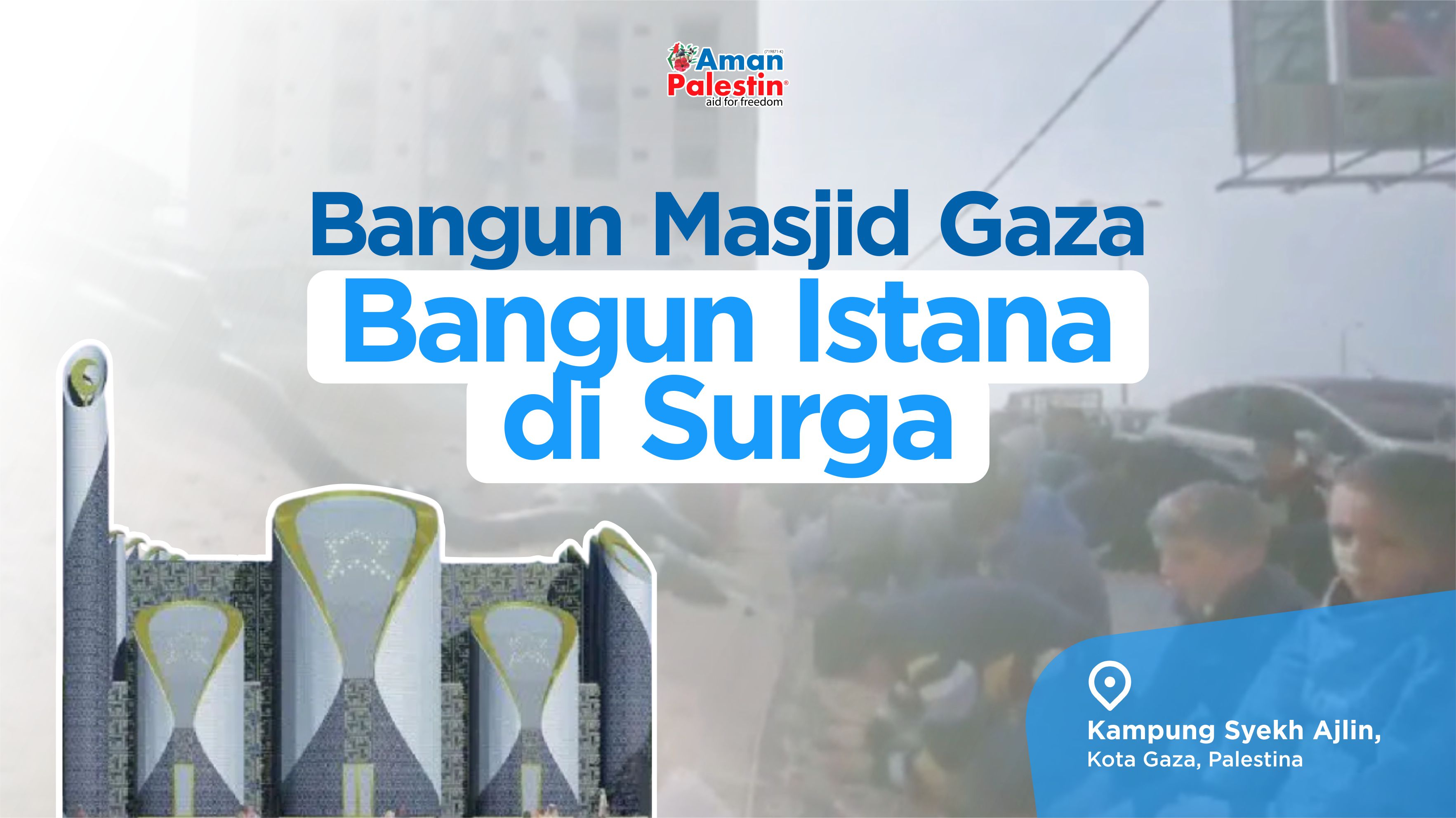 Bangun Masjid Besar Pertama di Gaza, Bangun Rumah di Surga