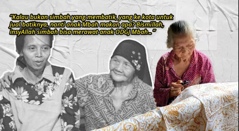 Tempuh 20km, Mbah 93th Membatik Untuk Hidupi Anak
