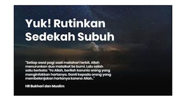 Rutinkan Sedekah waktu subuh