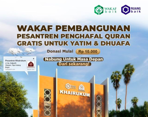 Wakaf Pembangunan Pesantren Yatim & Dhuafa Penghafal Quran