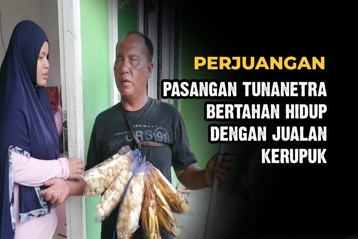 Terlahir Tunantetra, Bantu Pak Ucok dan Istrinya Bertahan dengan Berjualan Kerupuk