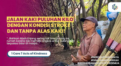 Penjual Sapu Jalan 10 KM Dengan Kondisi Stroke dan Tanpa Alas Kaki
