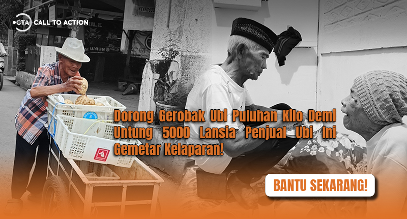 Dorong Gerobak Ubi Puluhan Kilogram Abah Berjuang Bertahan Hidup