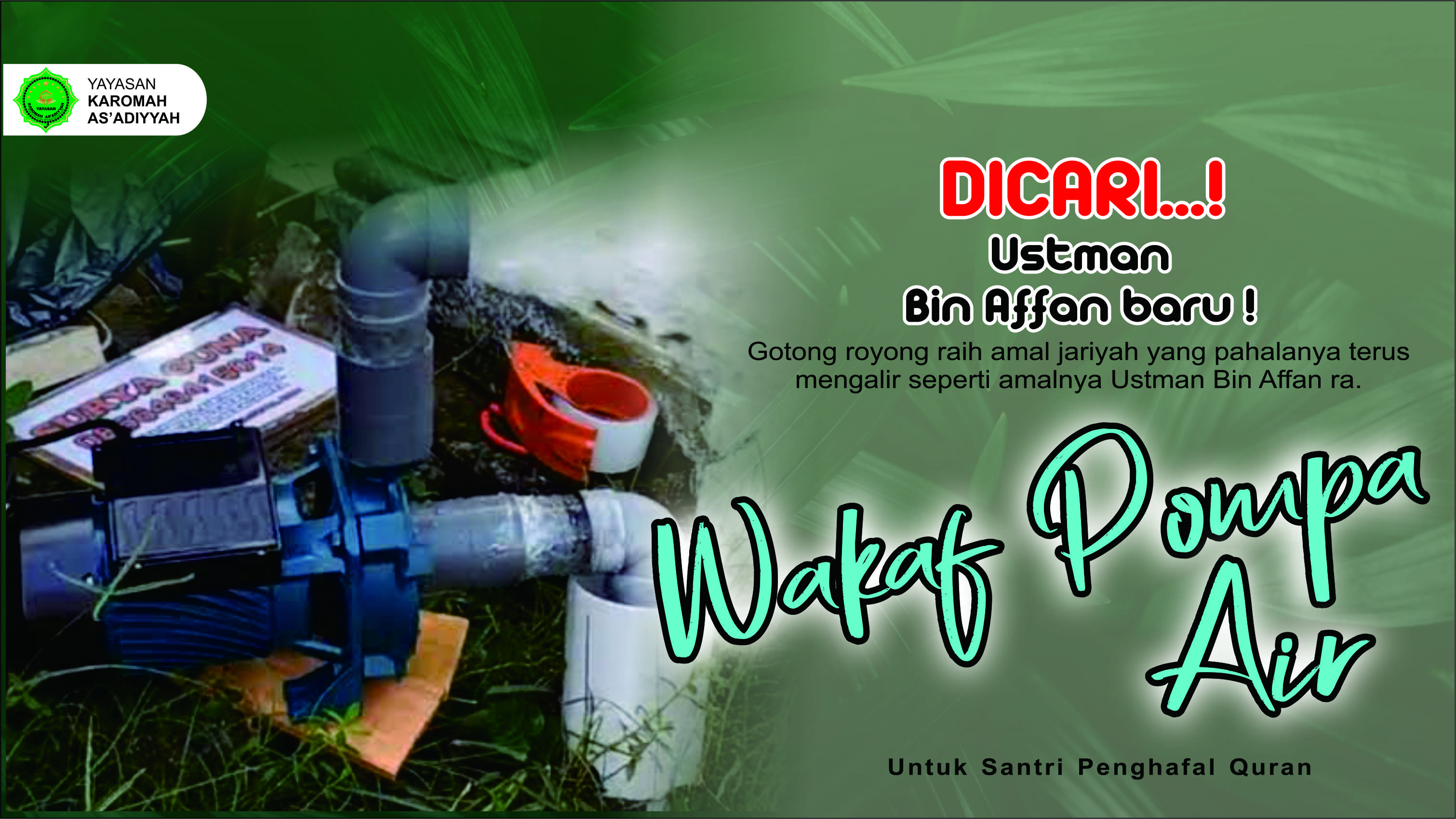 Wakaf Pompa Air Masjid dan Pesantren