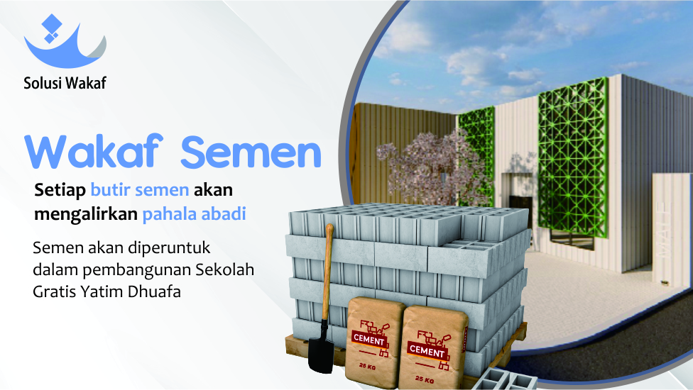 Patungan Wakaf Semen Untuk Sekolah Gratis Yatim Dhuafa