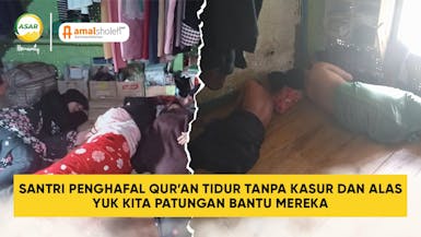 Tidur Beralaskan Lantai, Bantu Penuhi Kebutuhan Kasur Para Santri