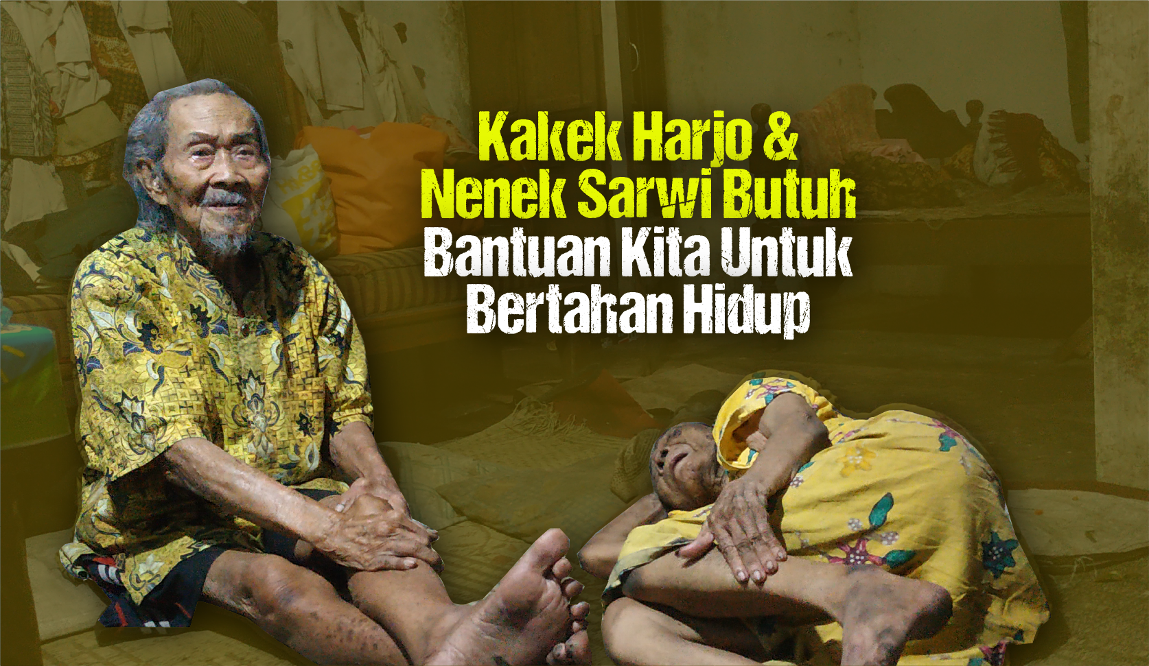 Amal Kebaikan Dengan Bantu Kakek Harjo dan Nenek Sarwi Untuk Bertahan Hidup