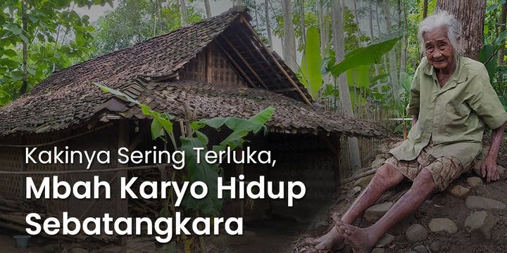 Kisah Mbah Kariyo Tinggal Sebatang Kara dan Makan Sisa Tiwul yang Dijemur