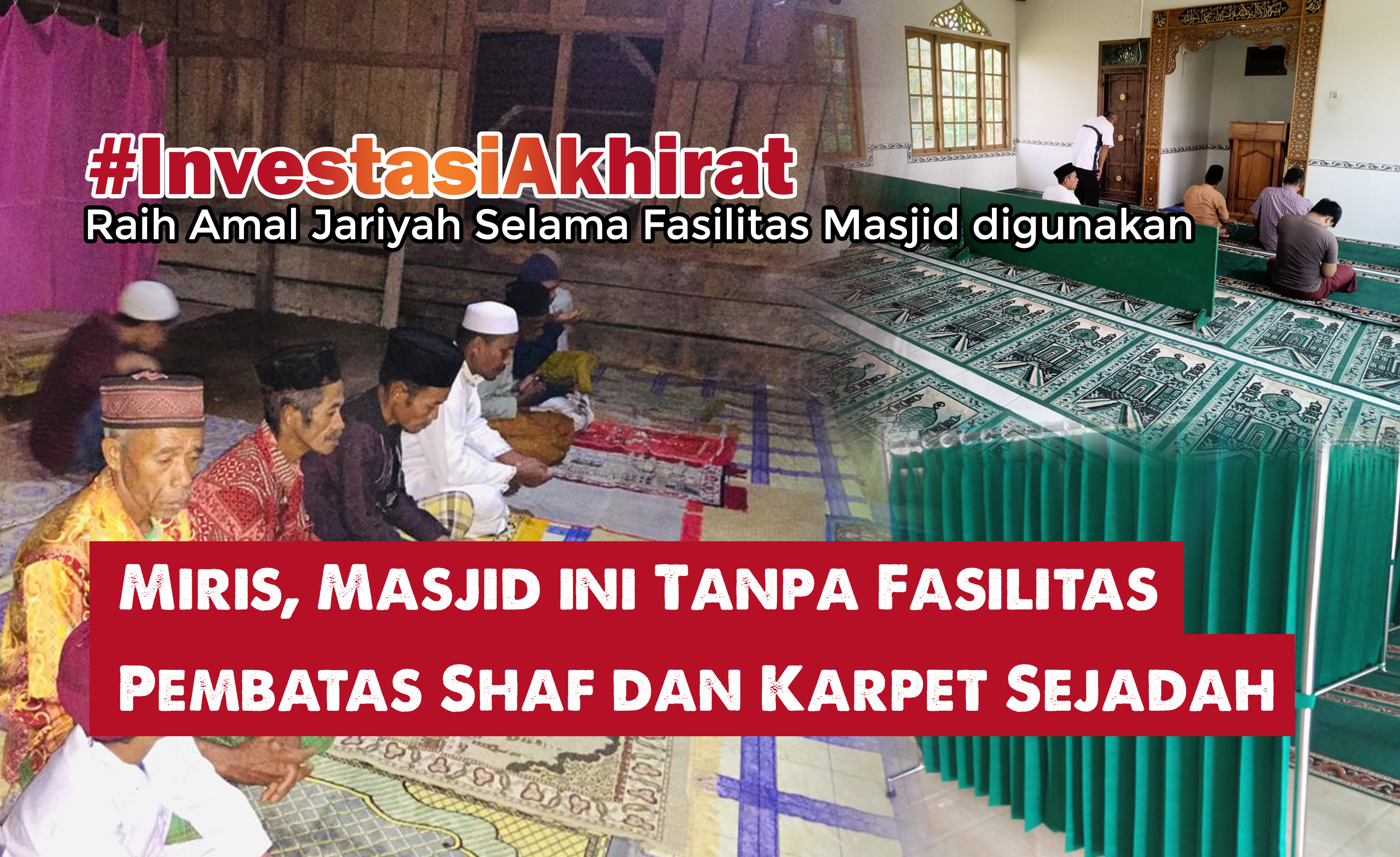 Investasi Akhirat, Hadirkan Pembatas Shaf dan Sejadah Masjid