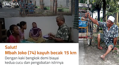 Ringankan Beban Mbah Joko, Tukang Becak Disabilitas