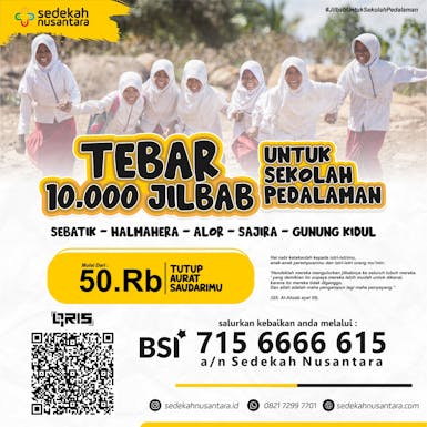 Tebar 10.000 Jilbab untuk Sekolah Pedalaman