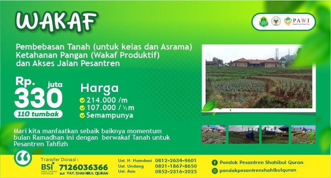 WAKAF PEMBEBASAN LAHAN & PEMBANGUNAN PESANTREN