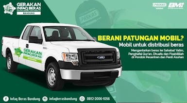 Patungan Mobil Distribusi Beras untuk Adik Yatim dan Penghapal Quran